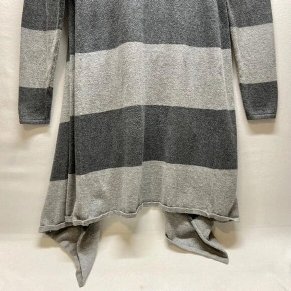 INC International Concepts Open Front Cardigan Women's Small Gray Stripe Midi - Picture 5 of 9